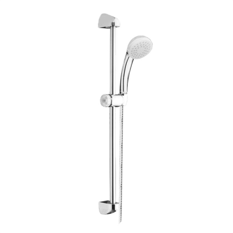 Sprchová souprava, jednopolohová sprcha plastová, sprchová hadice    150 cm, bílá - chrom