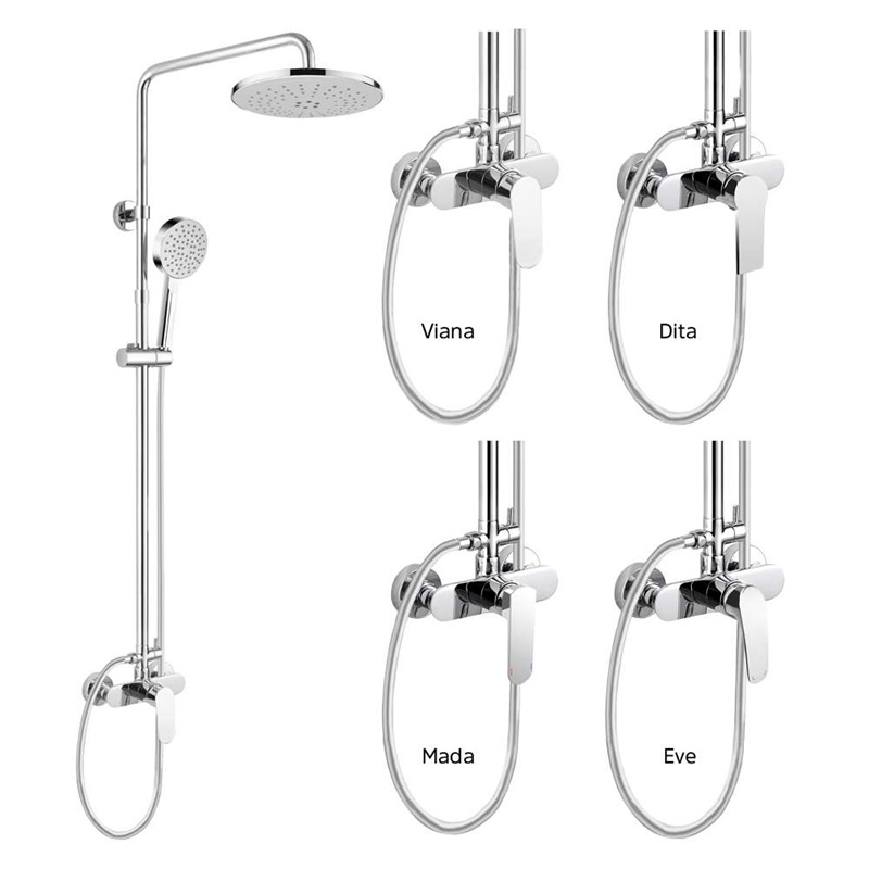 Viana nástěnná sprchová baterie se sprchovou soupravou, s ruční a talířovou sprchou Ø 235 mm