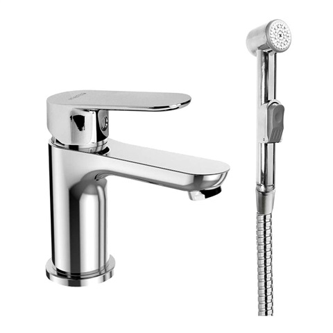 Viana umyvadlová baterie stojánková bez výpusti, s bidetovou sprchou