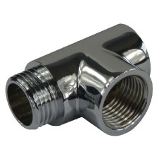 T kus 1/2", FxFxM, chromovaný