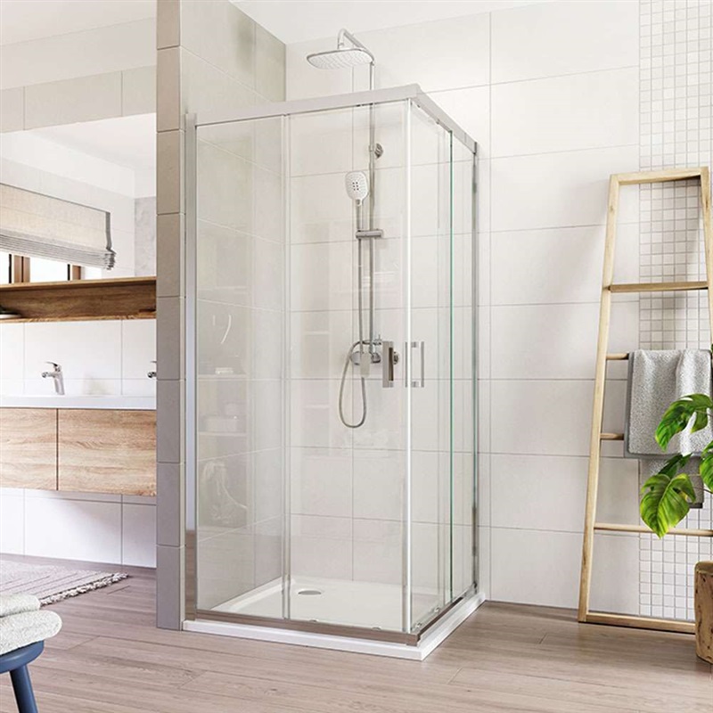Lima sprchový kout čtvercový, 90x90x190 cm, chrom ALU, sklo čiré 6 mm, EC