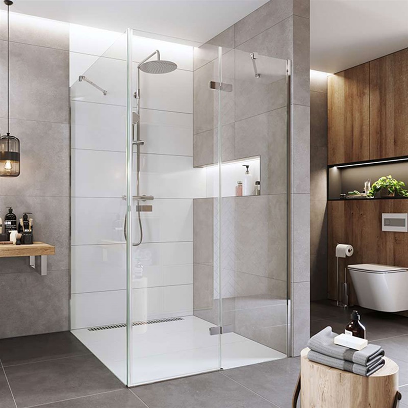 Novea sprchový kout, čtverc., 120x120x200 cm, pravý, chrom ALU, sklo čiré 6/8 mm, EC