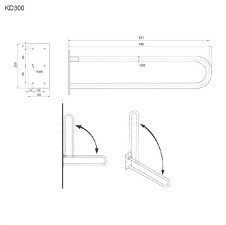 Madlo 83 cm, sklopné, bílé