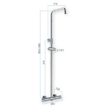 Sprchový set: Termos. baterie se sprchovou soupr., hadicí, ruční a taliř. kul. sprch. Ø 235 mm