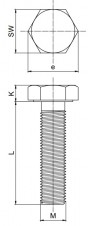 Šroub metrický M8x16mm DIN933 8.8 ZB