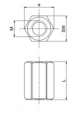 Spojovací matice DIN6334 M10x17x30mm ZB