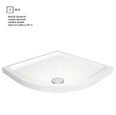 Sprchová vanička R550, 80x80x6,5 cm, keramika, bílá