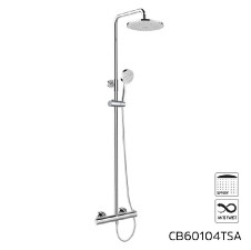 Sprchový set: Termos. baterie se sprchovou soupr., hadicí, ruční a taliř. kul. sprch. Ø 235 mm