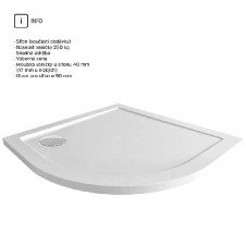 Sprchový set: sprchový kout, R550, 90x90x185 cm, bílý ALU, sklo Grape 5 mm, vanička CV01N