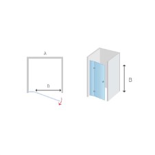 Novea sprchové dveře 90x200 cm, pravé, nerezový žlab ke stěně s roštem