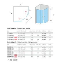 Sprchový box, R550, 90x90x221 cm, profily satin ALU, sklo Point, záda bílá, SMC vanička, se stříškou