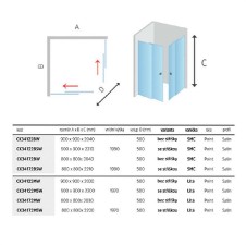 Sprchový box, čtvercový, 90x90x204 cm, satin ALU, sklo Point, záda bílá, SMC vanička,bez stříšky