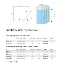 Sprchový box, R550, 90x90x204 cm, satin ALU, sklo Point, SMC vanička, bez stříšky