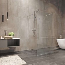 Novea sprchová stěna Walk in 80 x 200 cm, sklo 8mm, lišta ke stěně, 1 upevňovací rameno, EASY CLEAN