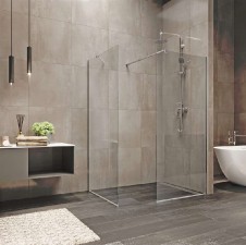 Novea sprchová stěna Walk in 80 x 200 cm, sklo 8mm, lišta ke stěně, 1 upevňovací rameno, EASY CLEAN