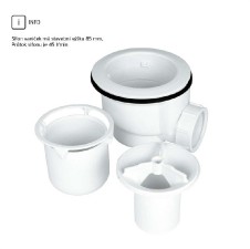 Sprchová vanička, obl. kryt sifonu, obdélník, 120x90x3cm, litý mramor, vč. sifonu, bílá, bez nožiček