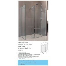 Novea sprchová stěna 350mm s rohovým profilem  k WI  koutům, výška 200 cm, sklo 8mm, EASY CLEAN