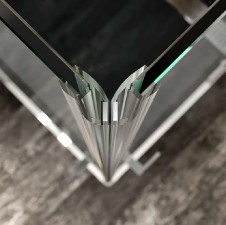Novea sprchový kout, R 550, 90 x 90 x 200 cm, pantový, chrom ALU, sklo čiré 6 mm, EC