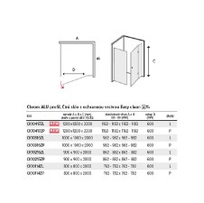 Novea sprchový kout, čtverc., 120x120x200 cm, pravý, chrom ALU, sklo čiré 6/8 mm, EC