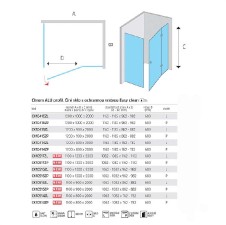 Novea sprchový kout, obdél., 90x80x200 cm, levý, chrom ALU, sklo čiré 6/6 mm, EC