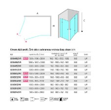Novea sprchový kout, obdél., 120x80x200 cm, L/P, chrom ALU, sklo čiré 6/6 mm, vstup rohem