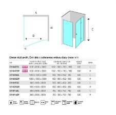Novea sprchový kout, čtver., 90x90x200 cm, levý, chrom ALU, sklo čiré 6/6 mm, EC