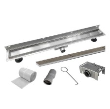 Novea sprchové dveře 90x200 cm, pravé, nerezový žlab ke stěně s roštem