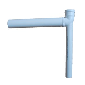 Zkrácené koleno šroubovací - délka 490mm DN 80/ 87,5st s patkou, plast