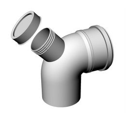 Revizní koleno DN 250/87,5°, plast