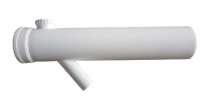Prodloužení s odbočkou 200/80/45° a kontrolním otvorem (Plast)